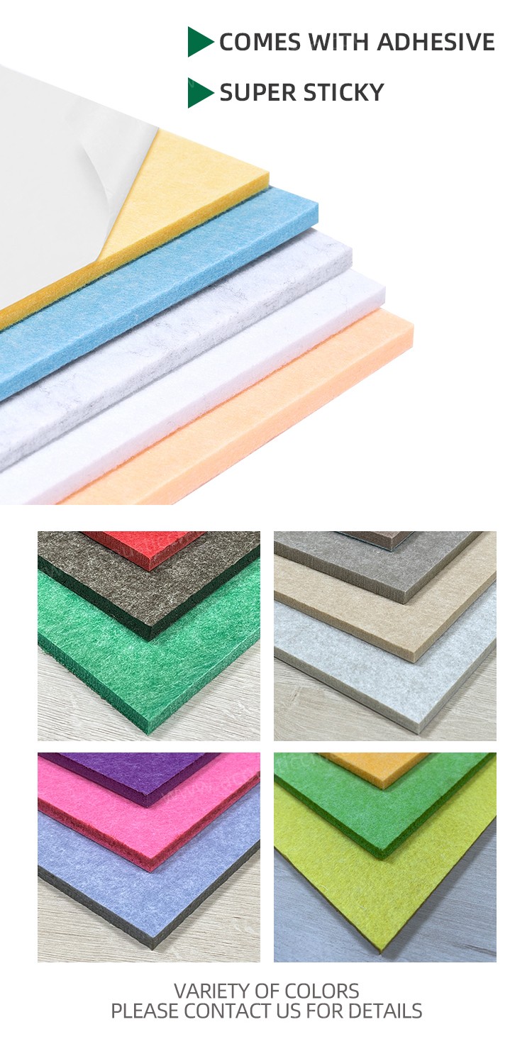 With Adhesive Polyester Fiber Acoustic Panel-4