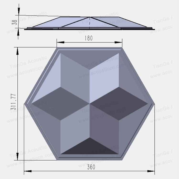 3D Hexagonal PET Acoustic Panel-4